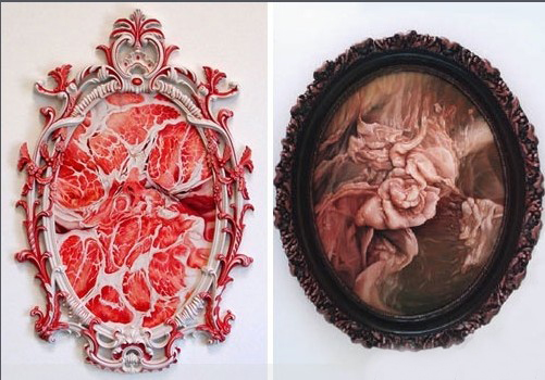 奇幻艺术展 竟用肉片作画（奇图）